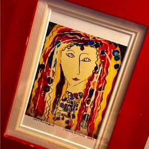 Judith Robertson Art Framed Print INSCRUTABLE WOMAN Linen High Quality 6”x 8”